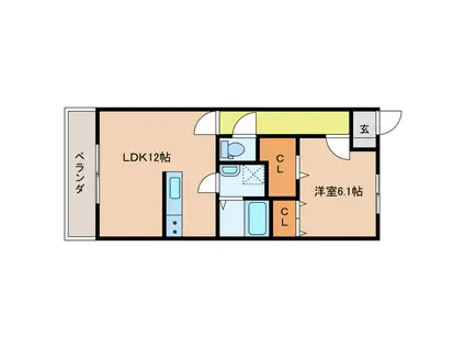 FELICIAII(1LDK/1階)の間取り写真