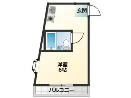 フエンテウノ(ワンルーム/3階)の間取り写真