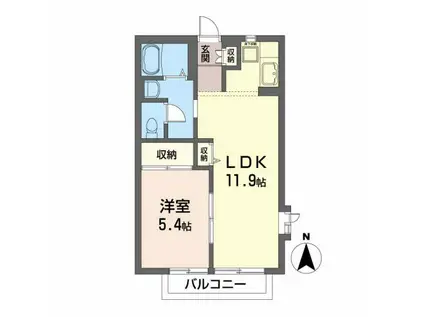 パス・カリーニョB(2DK/1階)の間取り写真