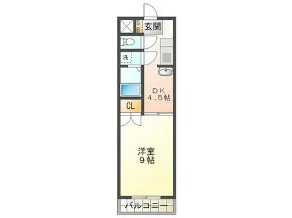 ロイヤル 江戸橋(1DK/6階)の間取り写真