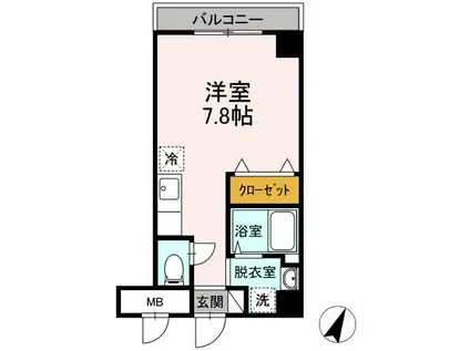 広大ブルデル(ワンルーム/3階)の間取り写真