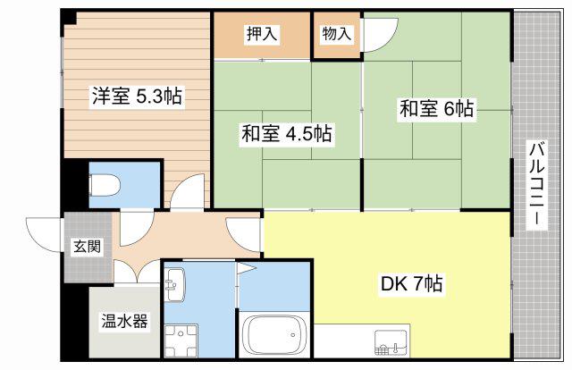 西村マンション(3DK/3階)の間取り写真