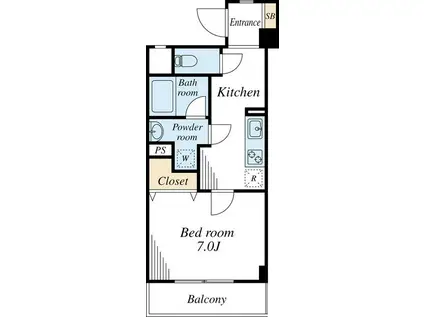 サンライズハイム(1K/3階)の間取り写真