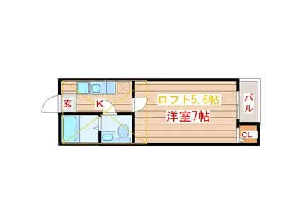 リーベンハイツ(1K/2階)の間取り写真