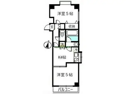 メゾンド宮前(2DK/3階)の間取り写真