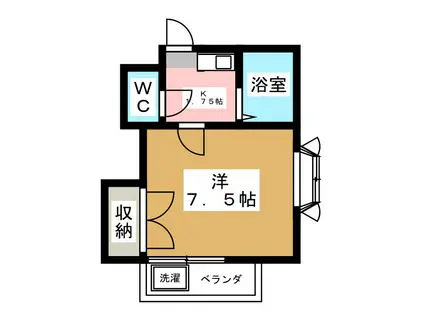 H・スクエア(1K/2階)の間取り写真