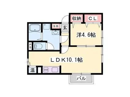 シャルマン八代(1LDK/2階)の間取り写真