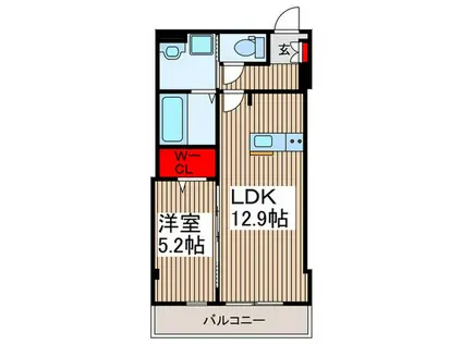 COTTON LIGHTS KAWAGOE(1LDK/2階)の間取り写真