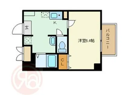 みおつくし西なんば(1K/6階)の間取り写真