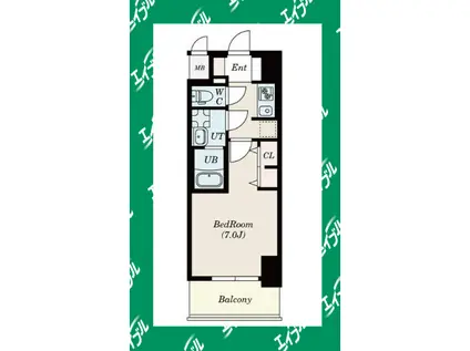 S-RESIDENCE上飯田駅前(1K/3階)の間取り写真