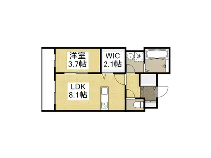 THEーAPARTMENT福山駅前(1LDK/5階)の間取り写真