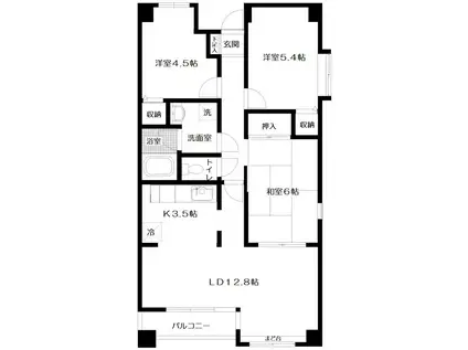 シルクフォルム(3LDK/3階)の間取り写真