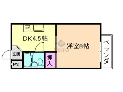 ハイム樹由(1DK/1階)の間取り写真