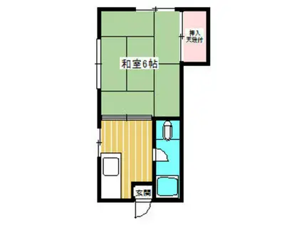 イルシオン平和(1DK/2階)の間取り写真