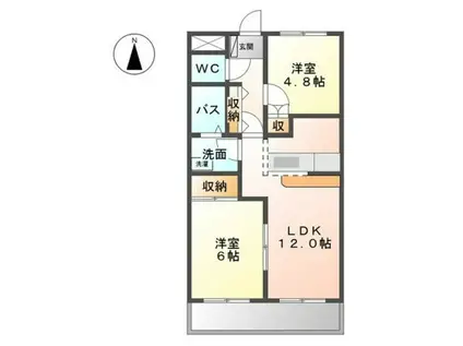 コンフォース東中島(2LDK/3階)の間取り写真