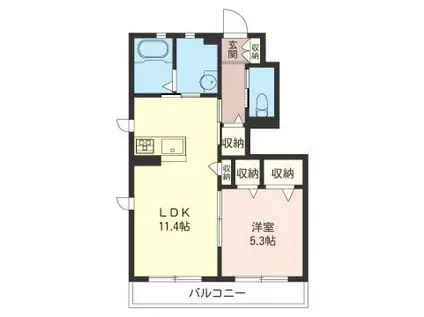 SHM ジョリー宮下(1LDK/1階)の間取り写真