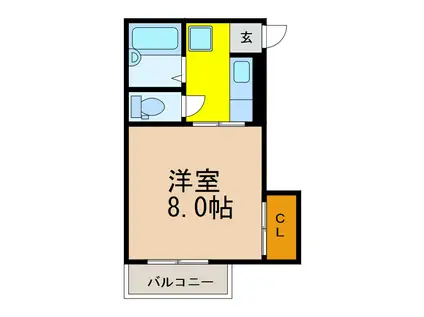 メゾンド岡野(1K/3階)の間取り写真