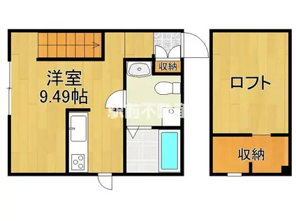 PRIMA久留米(ワンルーム/1階)の間取り写真