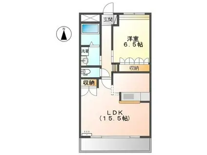 リバーサイド雅(1LDK/3階)の間取り写真