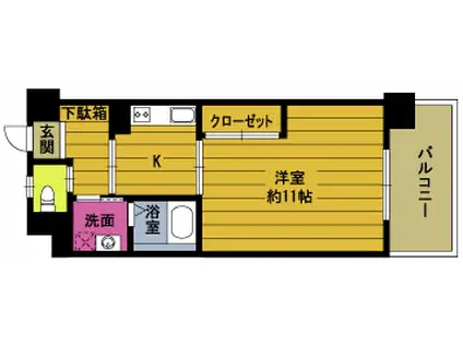 RINT5(1K/8階)の間取り写真