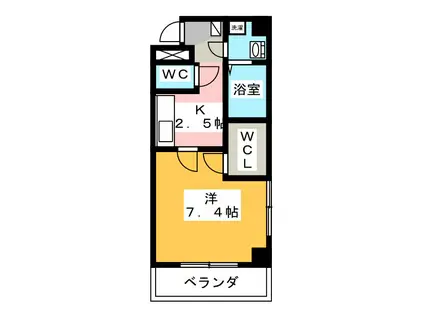 ALOHA COURT(1K/5階)の間取り写真