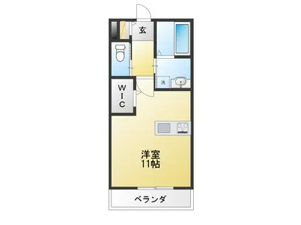 パルテノン(ワンルーム/2階)の間取り写真