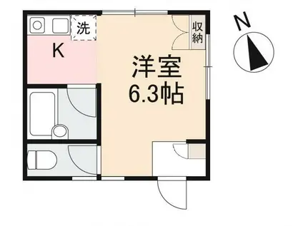 COSMOPALコスモパル(1K/2階)の間取り写真