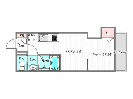 春日出北2丁目PJ(1LDK/2階)の間取り写真