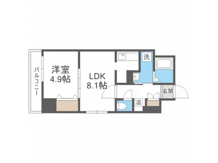 イリオス中島公園(1LDK/5階)の間取り写真