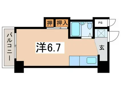 ジュネスIWATA(ワンルーム/6階)の間取り写真