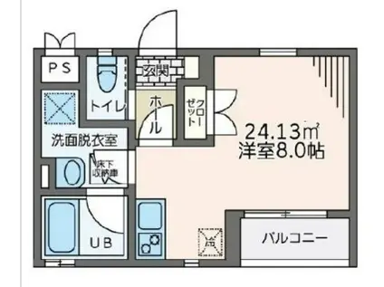 SMART・K(ワンルーム/1階)の間取り写真