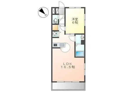 ニッセイディーセント金山(1LDK/3階)の間取り写真