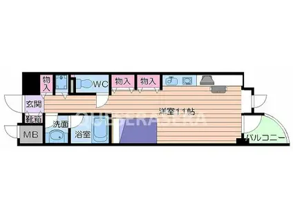 松下善ビル(ワンルーム/8階)の間取り写真