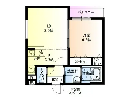 フジパレス堺北長尾3番館(1LDK/2階)の間取り写真