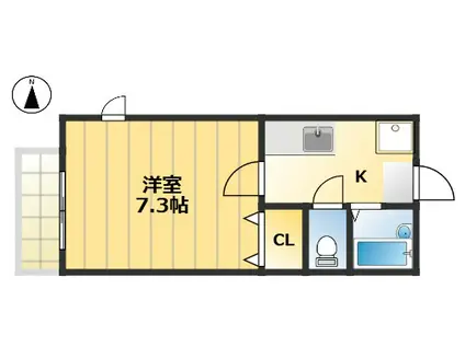 アネーロ国立(1K/2階)の間取り写真
