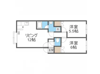 プラドールマイシャトウ(2LDK/2階)の間取り写真