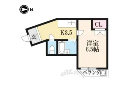 イーストハウス(1K/1階)の間取り写真