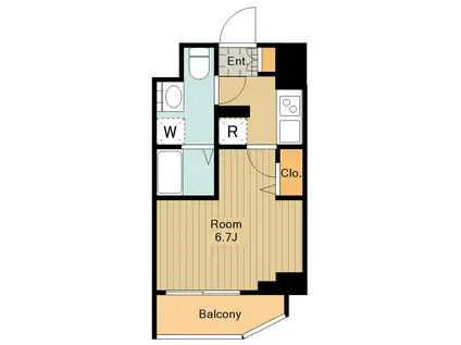 ルフレ イムーブル立川(1K/9階)の間取り写真