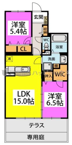 CANOA(2LDK/1階)の間取り写真
