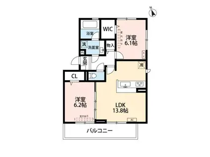 スターブル幸加II(2LDK/2階)の間取り写真