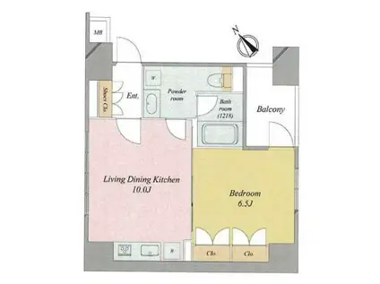 スパシエ上野ステーションプラザ(1LDK/7階)の間取り写真