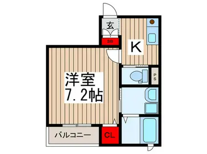 H・A・B VII(1K/2階)の間取り写真