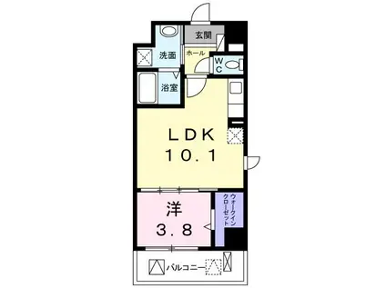 パークライフESAKA(1LDK/7階)の間取り写真
