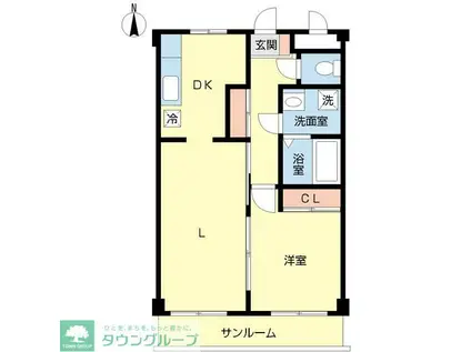 フィフティストームマンション4TH(1LDK/2階)の間取り写真