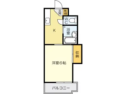 シャトレ熊本(1K/2階)の間取り写真