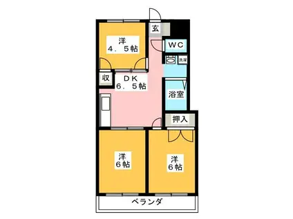 シャルムフカセ(3DK/3階)の間取り写真