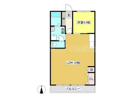 メゾン長田(1LDK/2階)の間取り写真