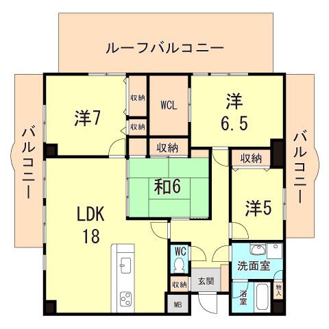 ライオンズマンション須磨妙法寺(4SLDK/7階)の間取り写真