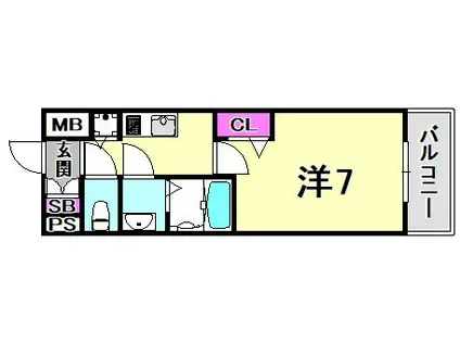 プレサンス三宮ポルト(1K/5階)の間取り写真