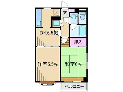 ヨコスカビルI(2DK/3階)の間取り写真